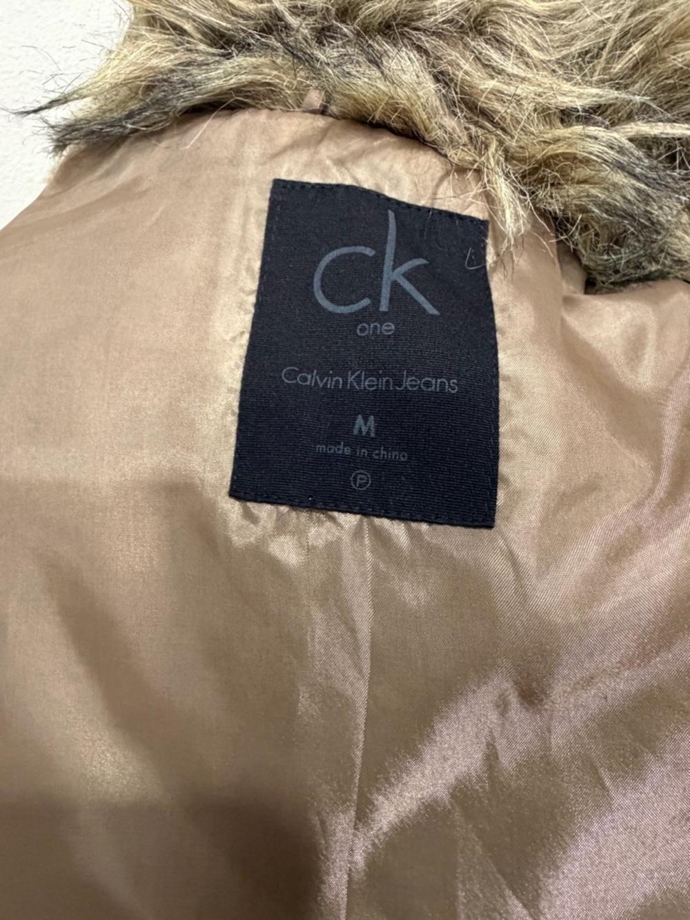 Calvin Klein Faux Fur Vest in Taupe Brown - Women's Coat - Picture 4 of 7